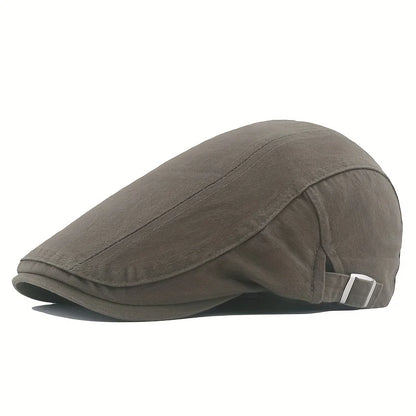 Men's Classic Cotton Newsboy Hat, Vintage Cabbie Cap