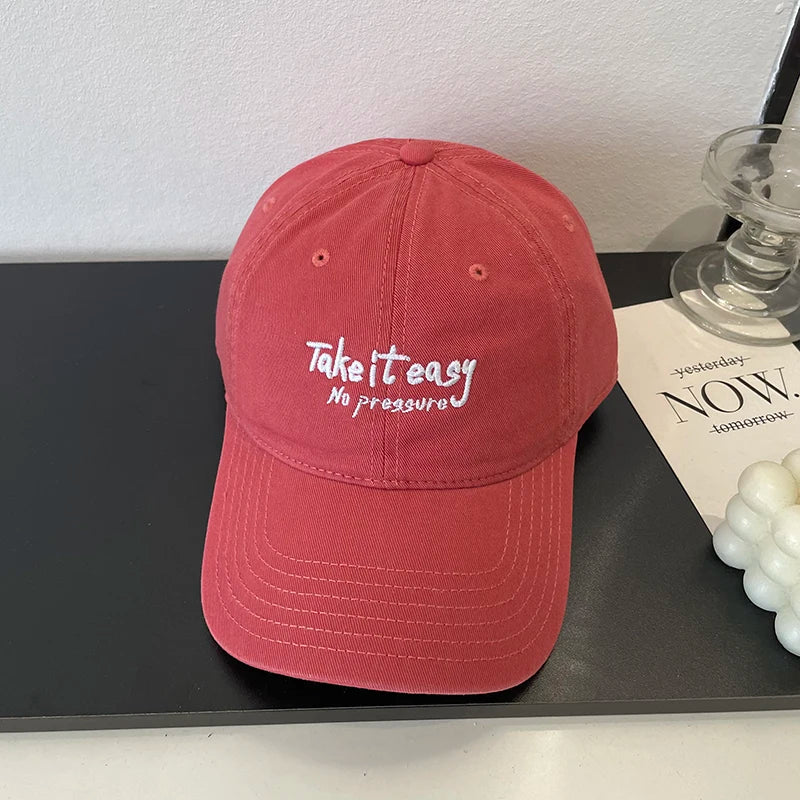 Letter Embroidery Soft Top Baseball Cap Fashion Casual Versatile Couple Cap