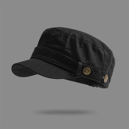 Unisex Solid Color Flat Top Military Cap Adjustable Outdoor