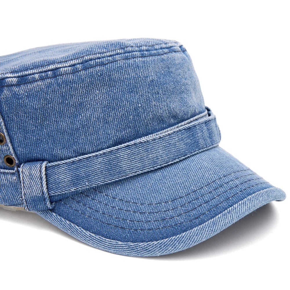 High Quality Baseball Cap 100% Cotton Denim Flat Top