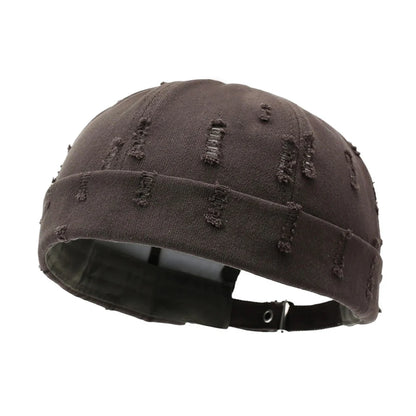 Washed Cotton Destroyed Ripped Docker Cap