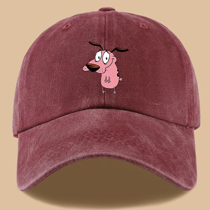 1pc Women's Cute Puppy Printed Baseball Cap with Curved Brim for Outdoor Shading Gift