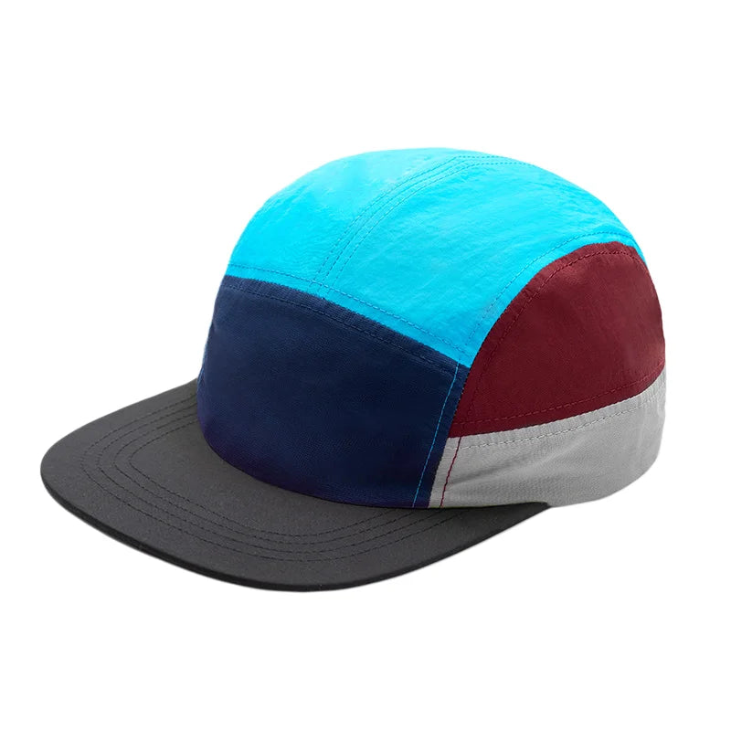 Color Block 5 Panel Cap Men Women UPF50+ Quick Dry Baseball Hat