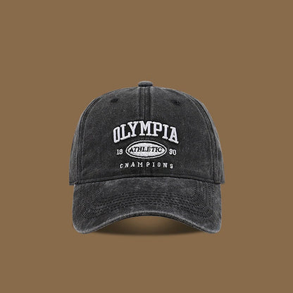 Washed Cotton Letter Baseball Cap For Women Men