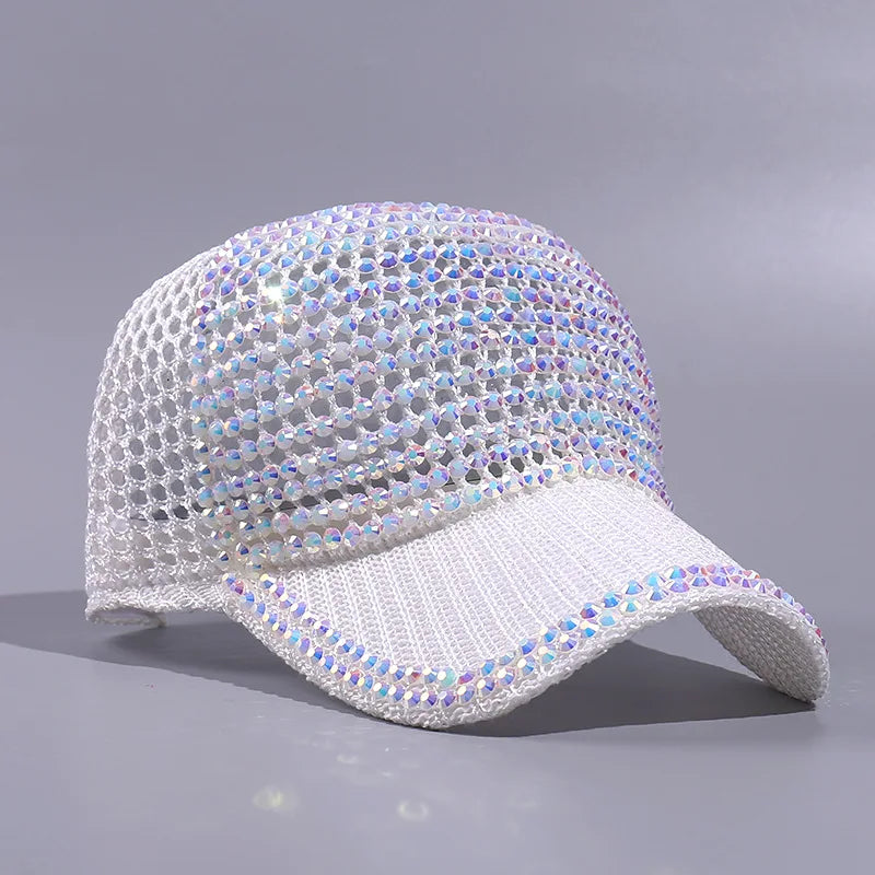 New Mesh Rhinestone Baseball Cap For Women Men