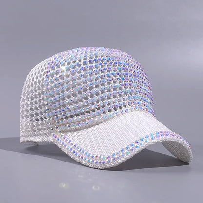 New Mesh Rhinestone Baseball Cap For Women Men