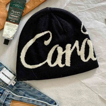 Hip Hop Letter Knitting Cap Hat Y2k Cold Cap Outdoor