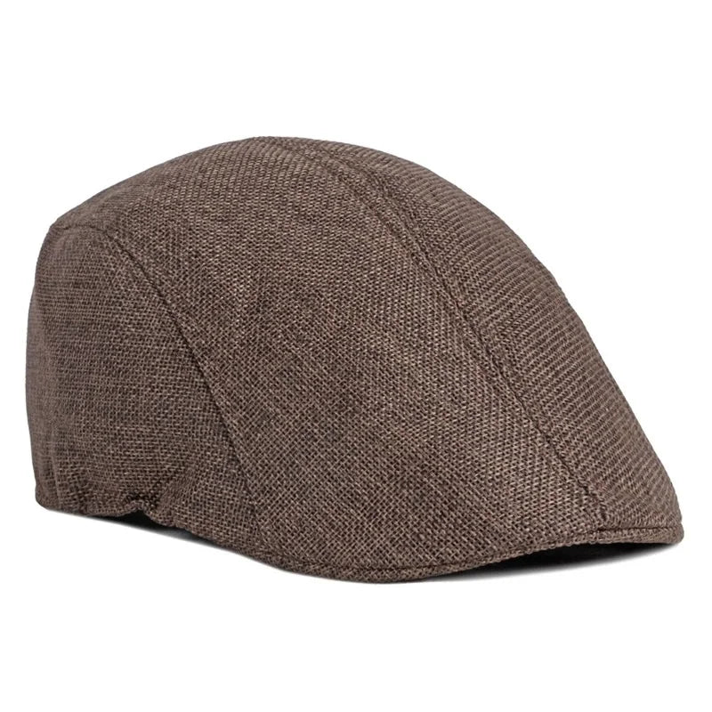 Men's Simple Light Plate Imitation Linen Beret British Retro