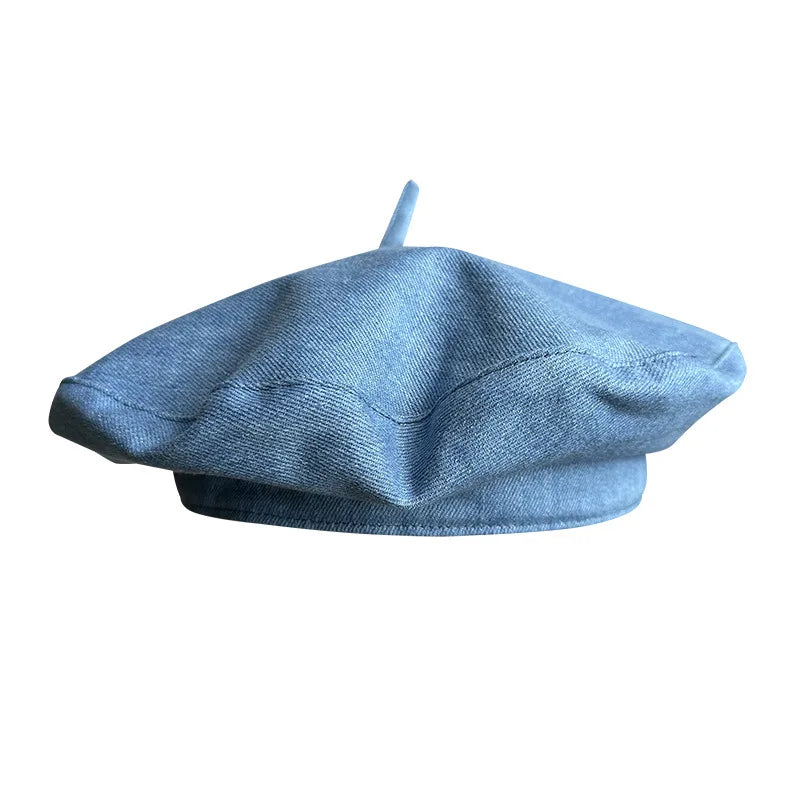 Spring Summer Yellow Linen Beret Korean Style Literary Painter Cap