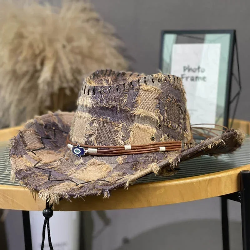 Vintage Cowboy Hat UPF 50+ - Western Wide Brim Sun Hat