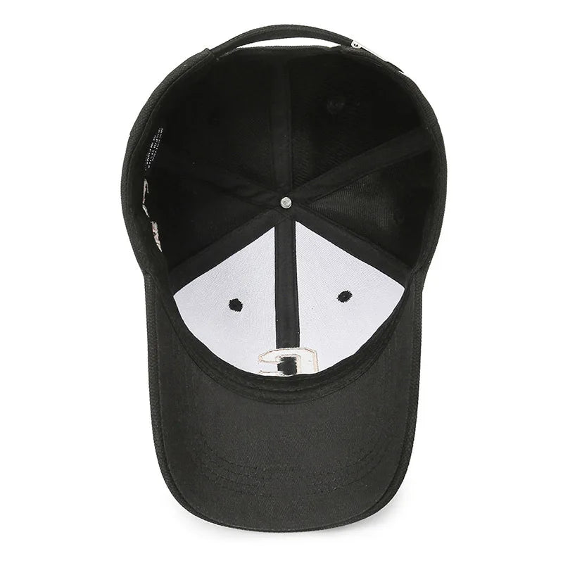 White Golden Letter Baseball Cap For Men