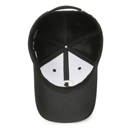 White Golden Letter Baseball Cap For Men