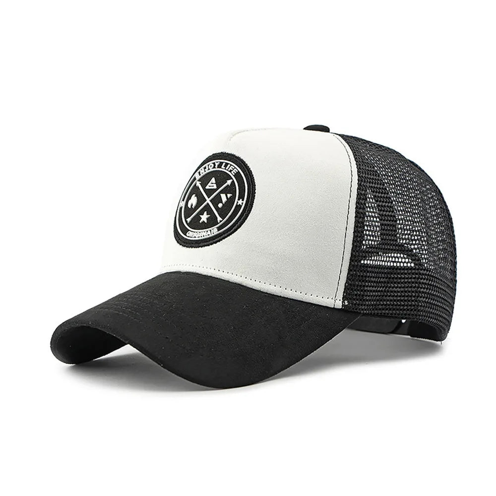 Sport Mesh Yarn Summer Baseball Cap Letter Patch Casual Snapback Hat