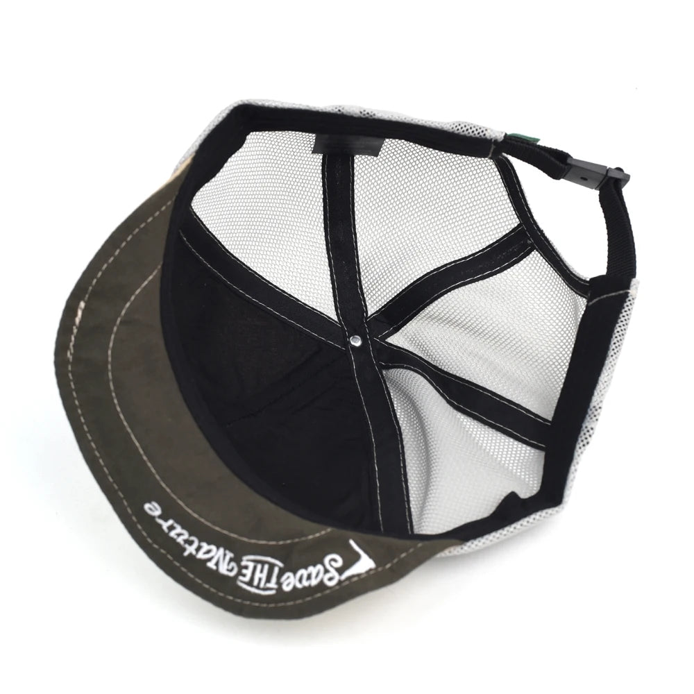 Big Size Summer Spring Short Brim Mesh Baseball Cap Breathable Dad Hat Adjustable Style Low Profile Caps
