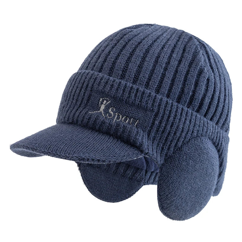 New Unisex Winter Hat Plush Fur Lined Warm Earflap Cap
