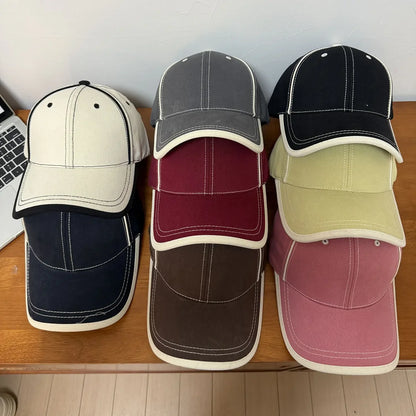 Korean Light Plate Contrasting Color Baseball Cap Fashion Shows Small Face