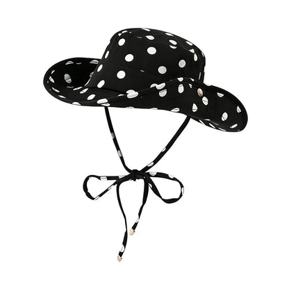 Black Dot Bucket Hats Leopard Print UV Protection Fisherman's Hat