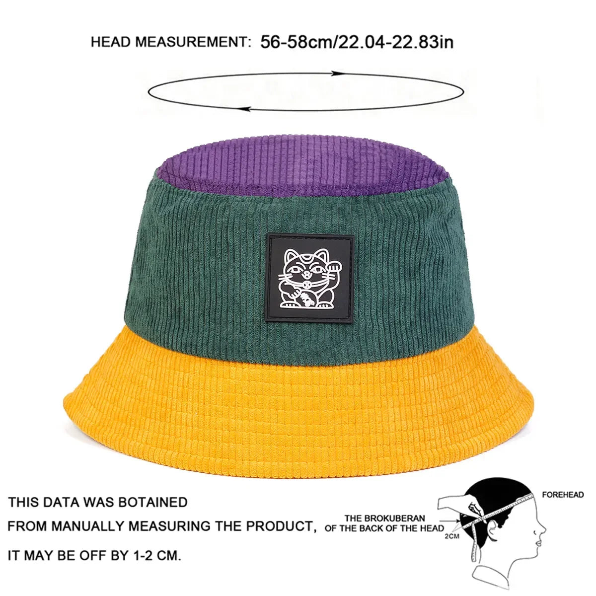 Unisex Cat Embroidery Personality Bucket Hats