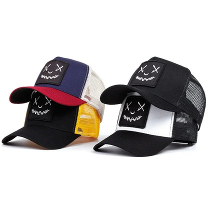 Men Women Smile Face Embroidery Baseball Caps