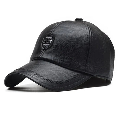M Label Pu Leather Baseball Caps Spring And Autumn
