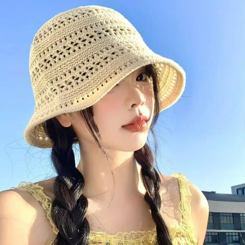 Summer Knitted Breathable Sun Protection And Sunshade Hat