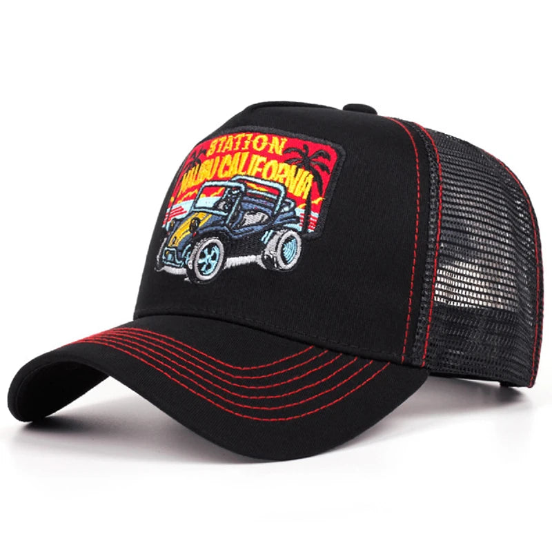 Net Hat Coconut Tree Retro Convertible Car Truck Hat Men's Street Baseball Hat