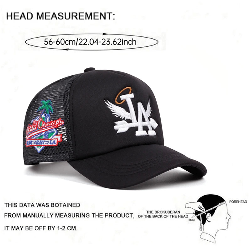 Personalized Baseball Hat LA Wings Side Coconut Tree Street HipHop