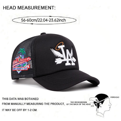 Personalized Baseball Hat LA Wings Side Coconut Tree Street HipHop