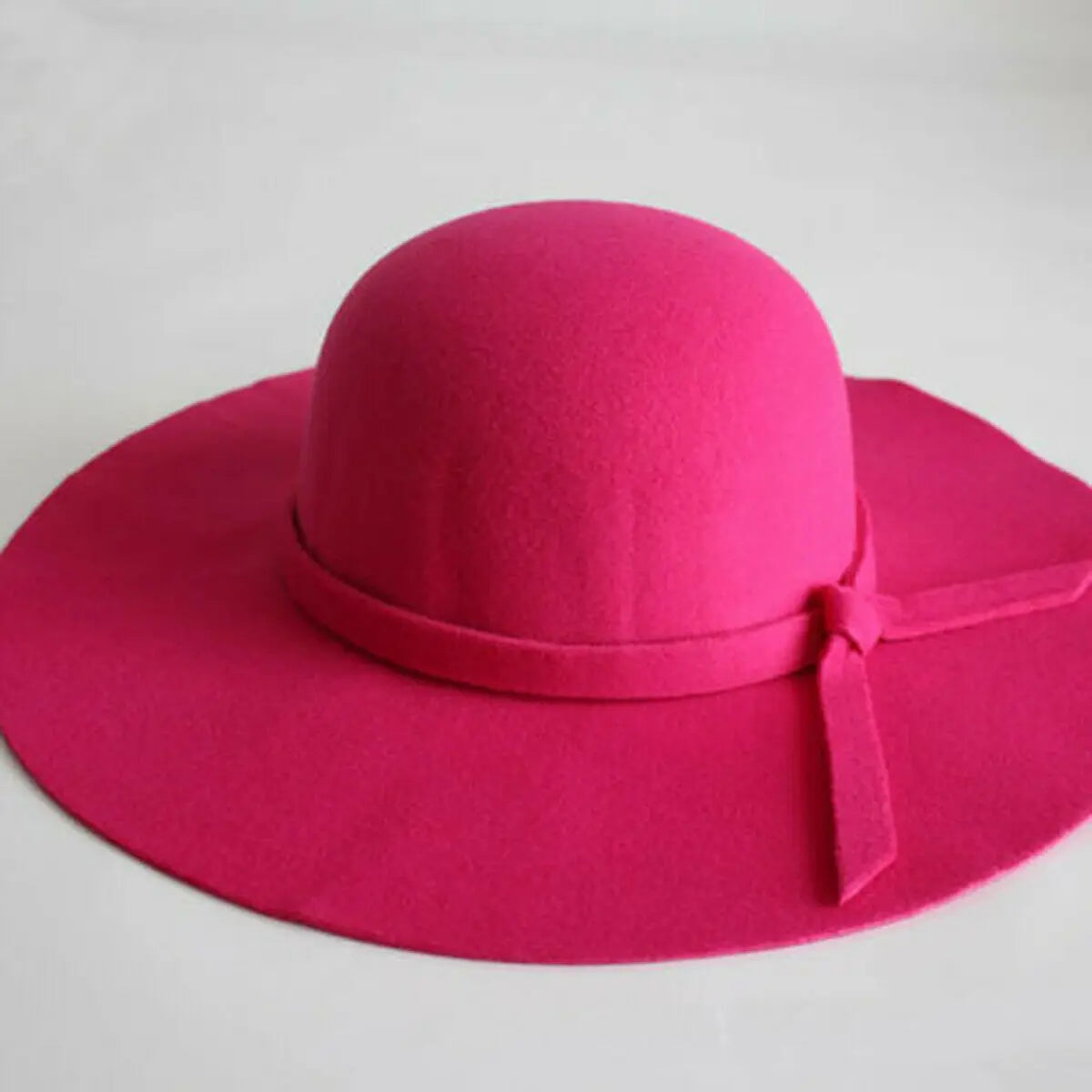Women Sun Hat Vintage Lady Wide Large Wool Felt Cap