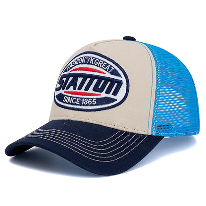 Unisex Baseball Cap Classic Station Letter Pattern Mesh Cap Men And Women