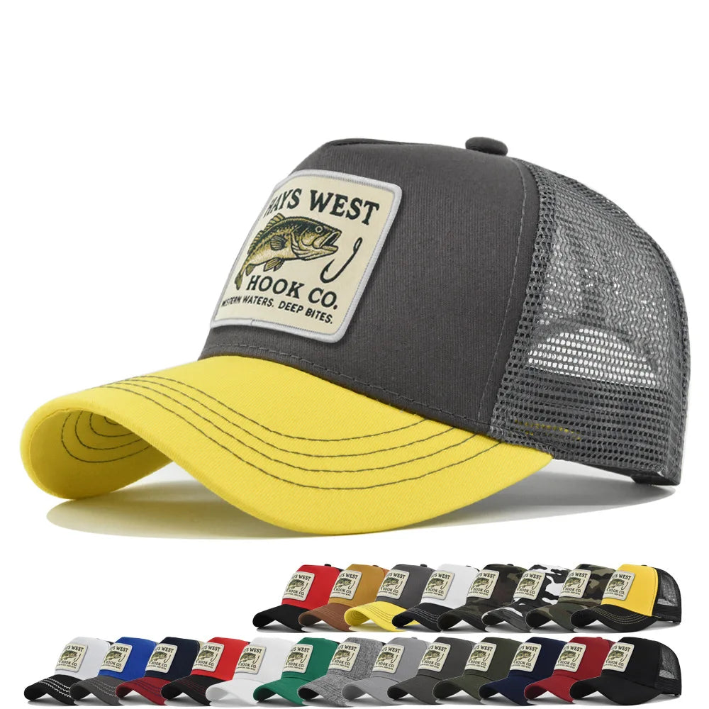 Fishing Embroidery Baseball Cap for Men Women