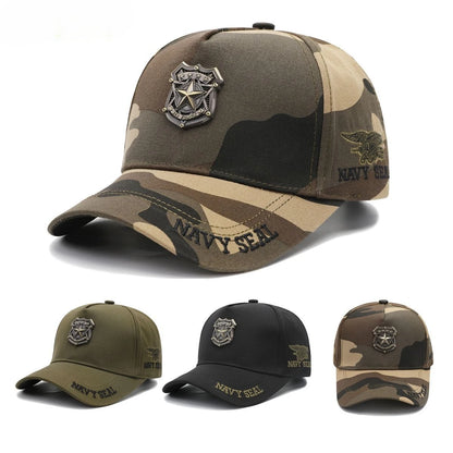 Metallic Camo Baseball Cap Men Army Green Star Pattern Tall Crown