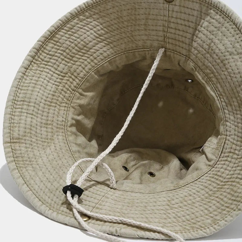 2022 Cotton Solid Bucket Hat Outdoor Fisherman Travel Sun Cap