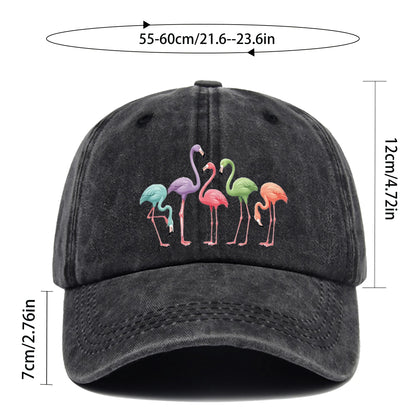 Colorful Flamingo Print Baseball Hat