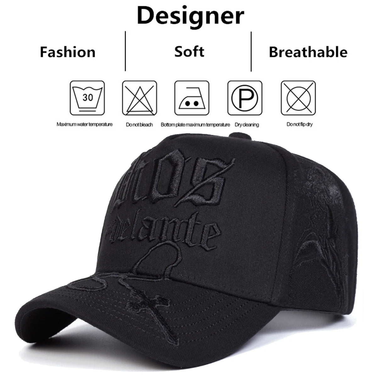 Unisex DIOS POR DELANTE Letter Embroidery Baseball Caps Outdoor Adjustable Casual Hats Sunscreen Hat Sports Cap