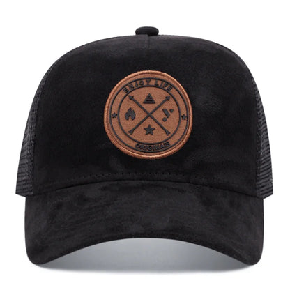 Summer Mesh Baseball Cap Women Men Enjoy Life Letter Patch Snapback Hat