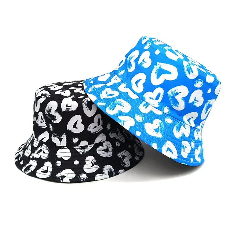 Four Seasons Polyester Cartoon Love Print Bucket Hat