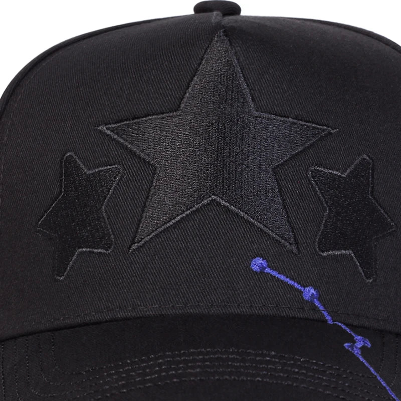 Unisex Star Embroidery Baseball Caps Spring Autumn Sports Cap