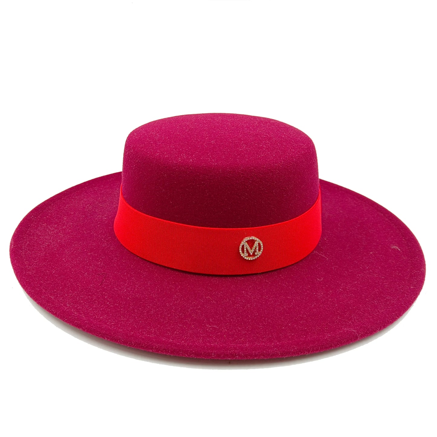 New Oversized Edge Flat Top Hat Retro French Felt Hat