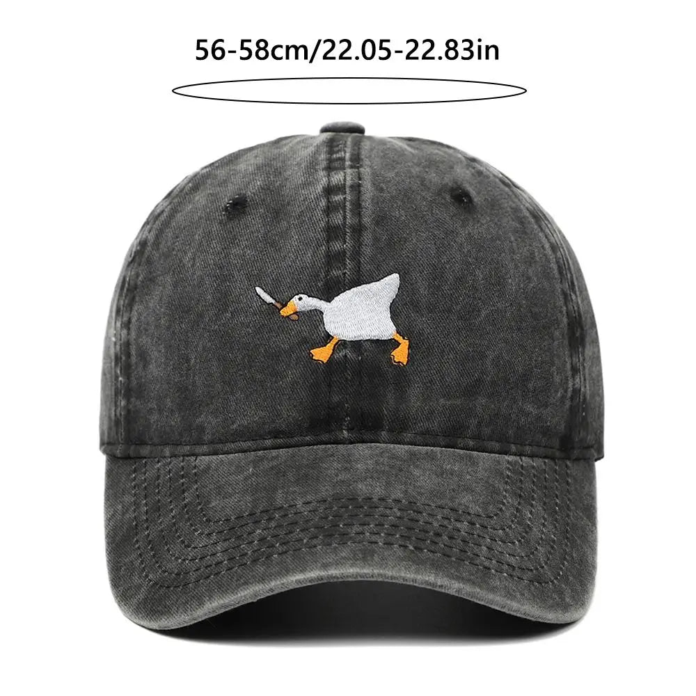 Fashion Embroidery Goose White Goose Baseball Cap