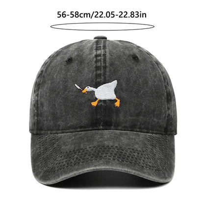 Fashion Embroidery Goose White Goose Baseball Cap