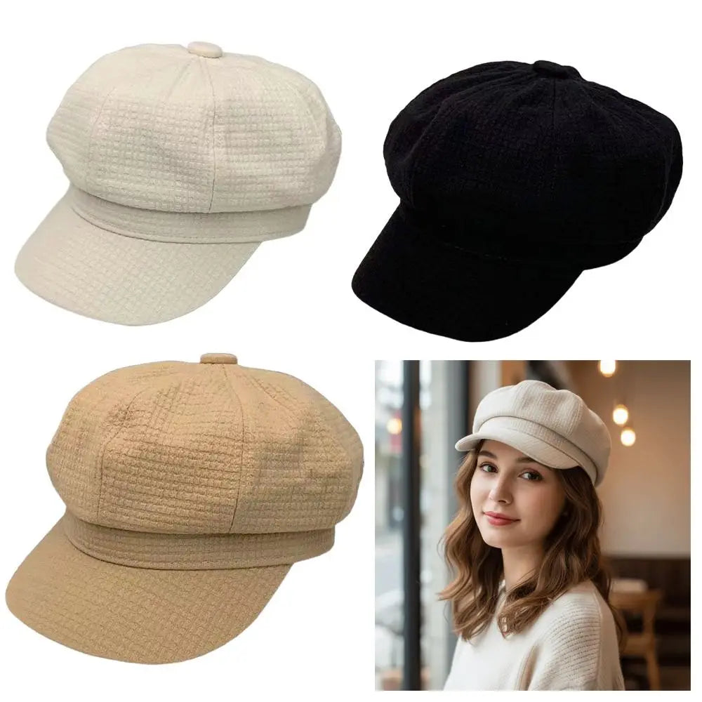 Vintage Octagonal Women Berets Winter
