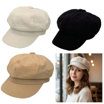 Vintage Octagonal Women Berets Winter