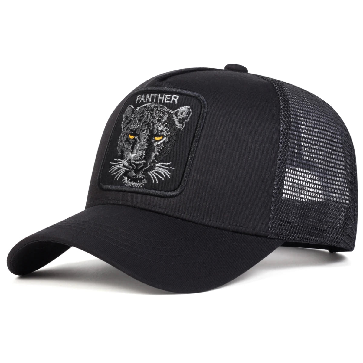 Unisex Panther Embroidery Baseball Net Caps Spring and Summer