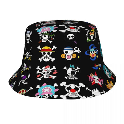 One Piece Straw Hat Luffy Skull Logo Bucket Hat for Teen Beach