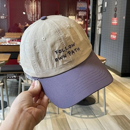 Casual Lightweight Baseball Cap Embroidered Sun Protection Quick Dry Cap Adjustable Sunscreen Cap