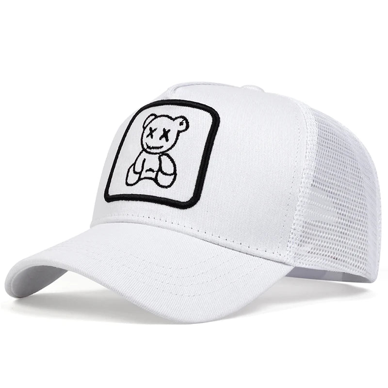 Unisex XX Little Bear Embroidery Baseball Net Caps Spring and Summer