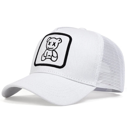 Unisex XX Little Bear Embroidery Baseball Net Caps Spring and Summer