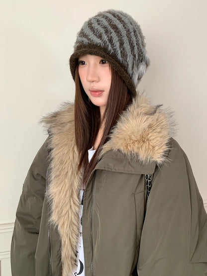 Korean Style Reversible Wave Leopard Print Slouchy Hat
