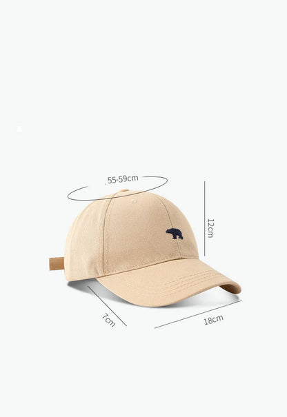 Stylish Bear Embroidered Baseball Cap Sun Protective Breathable Adjustable Ideal Casual Hat Unisex Baseball Cap